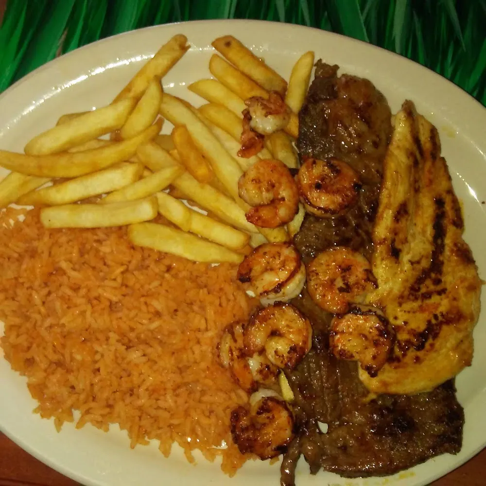 Steak Chicken Shrimp Rice
